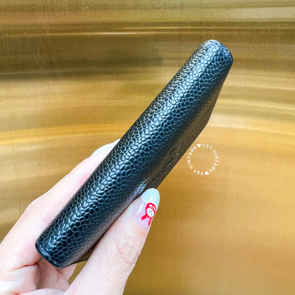 Vintage Chanel Caviar Coco Card Holder - Black 003