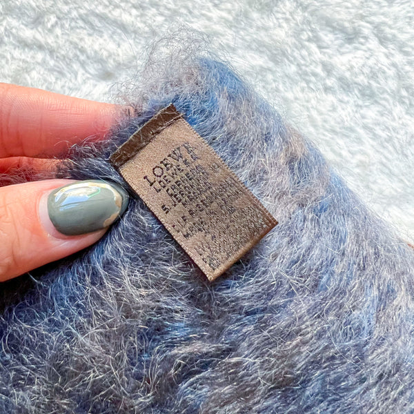Loewe Mohair x Wool Scarf With Original Box - Ocean Blue