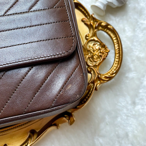 Vintage Chanel Single Flap Bag - Chocolate Brown x Gold 002