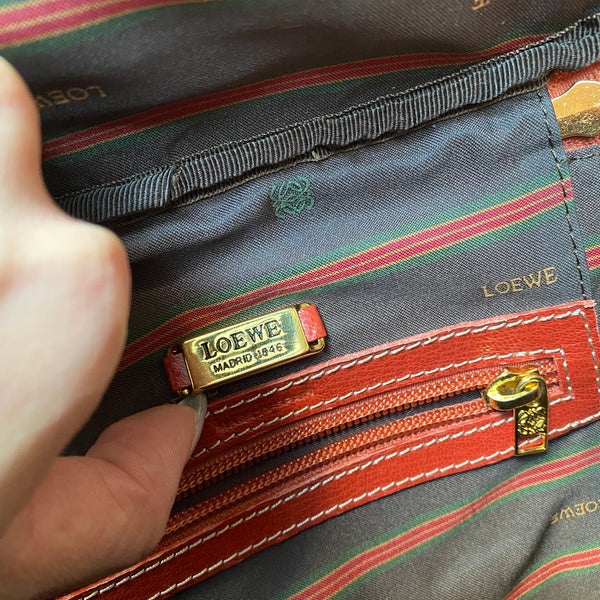 Vintage Loewe Velazquez Twist Handle Bag - Red