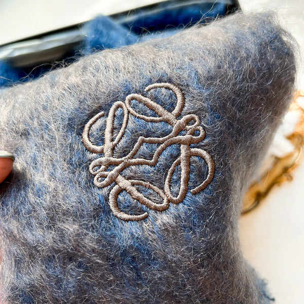 Loewe Mohair x Wool Scarf With Original Box - Ocean Blue
