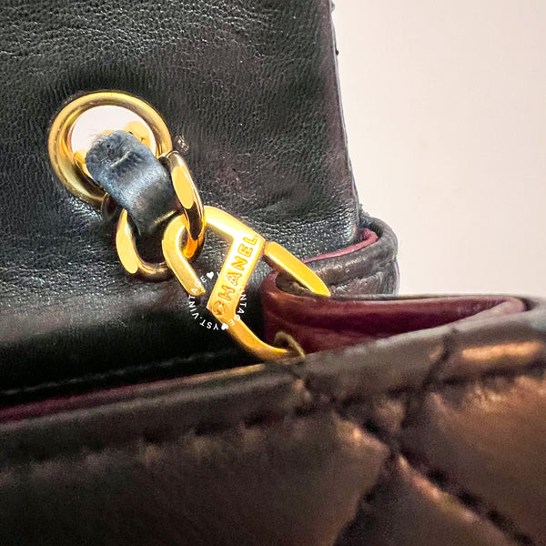 Vintage Chanel Mini Flap Turn-Lock Bag - Black 002 (Code: 046400)