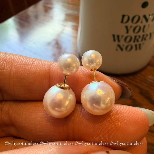 6/9mm Double Akoya 18KYG Earrings