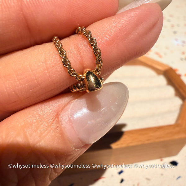 Vintag Dior CD Twist Ring Rhinestone Tassel Necklace