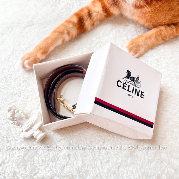 Vintage CELINE Sulky Belt - Brown*Gold With Original Box