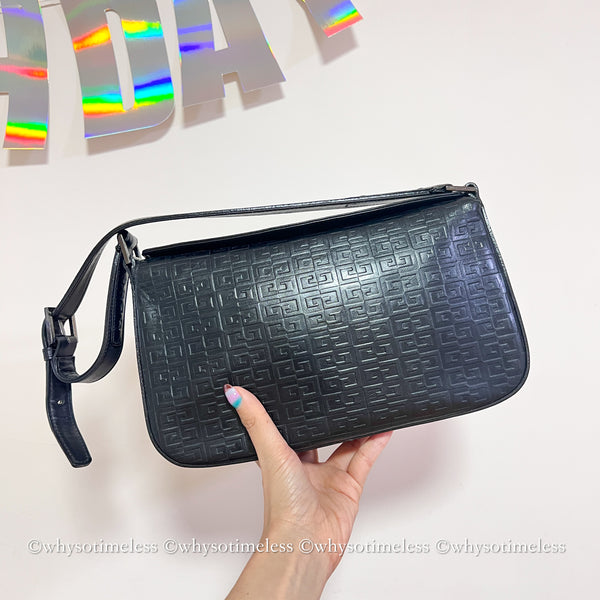 Vintage Givenchy Monogram Box Hobo - Black (Made in Japan)