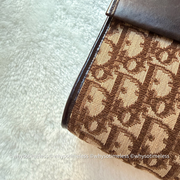 Vintage Dior Oblique 2-way Bag - Brown