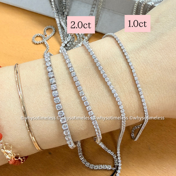 【Pre-order】1.0ct/ 2.0ct Natural Diamond Tennis Bracelet - 18KYG/ PT