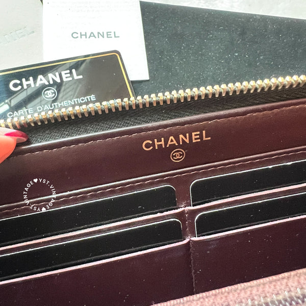 Pre-owned Chanel 2014's Caviar Long Wallet - Black