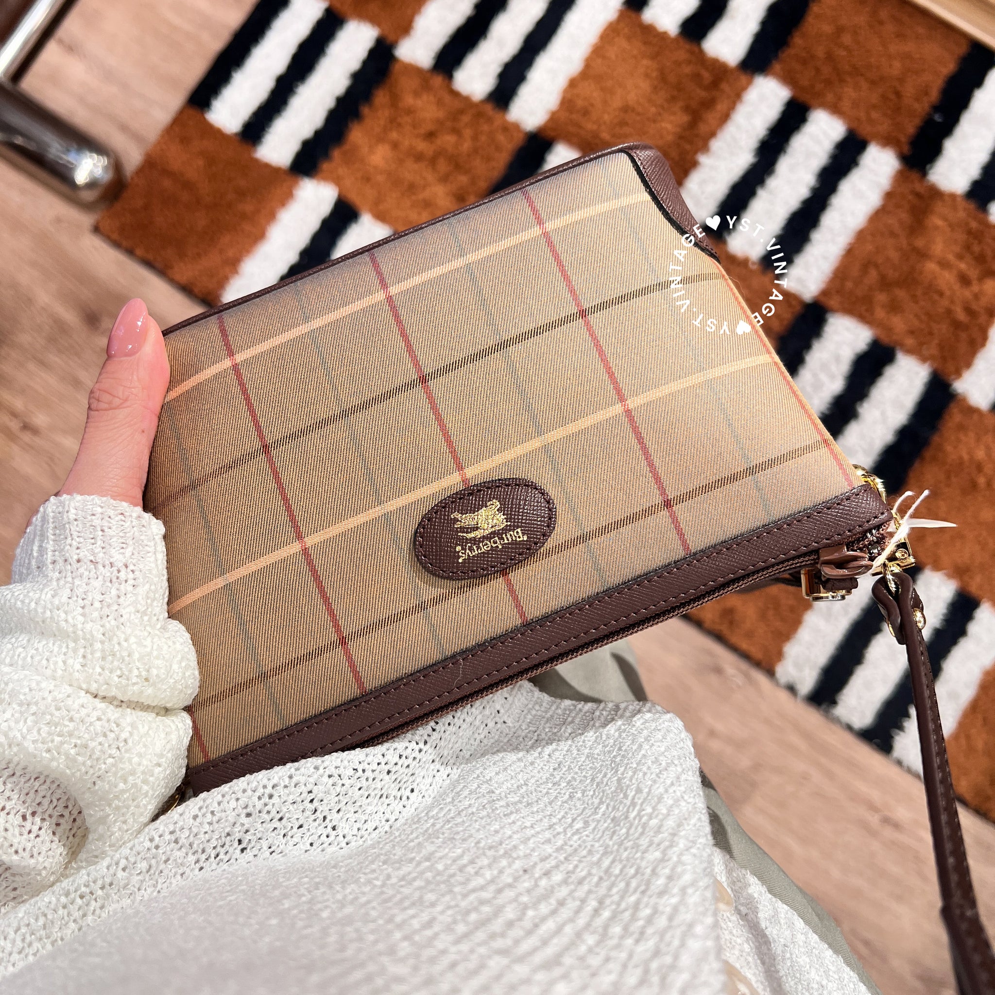 Vintage Burberrys Mini Makeup Bag