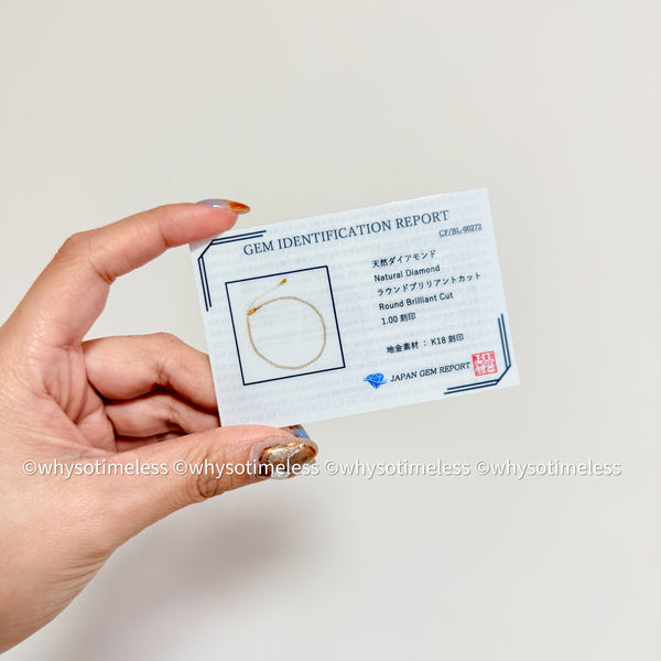 【Pre-order】1.0ct Natural Diamond Tennis Bracelet - 18KYG/ PT