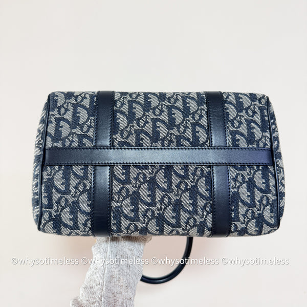 Vintage Dior Trotter 25cm Boston Bag - Navy 002