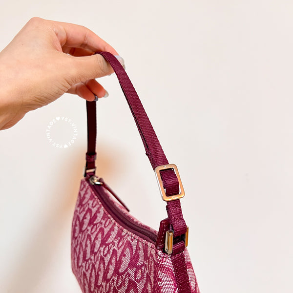 Vintage Dior Trotter Hobo - Burgundy