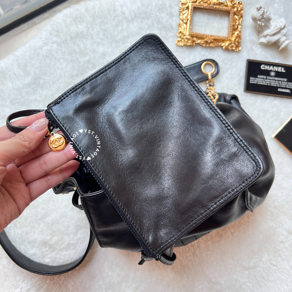 Vintage Chanel Bucket Bag - Black