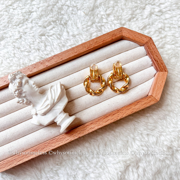 Vintage Givenchy Twist 24KGP Ear Clips