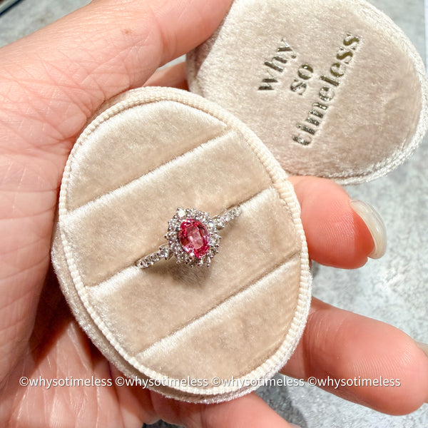 Natural Padparadscha Diamond PT900 Ring - Lotus