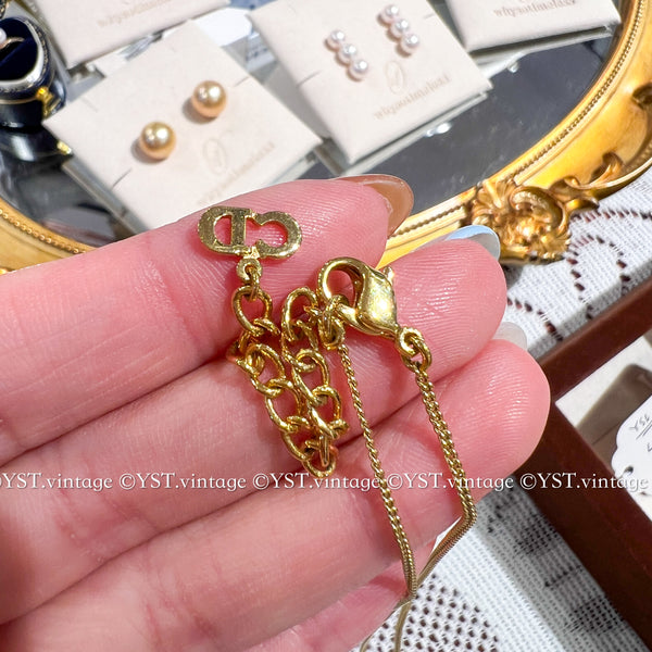Vintage Dior Gold-Finish Metal Necklace 004
