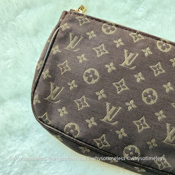 Vintage LV Monogram Denim Bucket Bag - Chocolate Brown