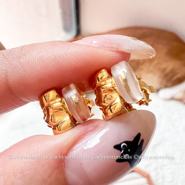 Vintage Givenchy Twist 24KGP Ear Clips