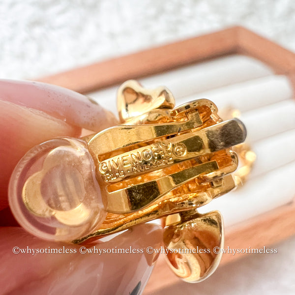 Vintage Givenchy Twist 24KGP Ear Clips
