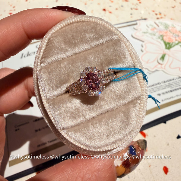 Natural Padparadscha Diamond 18KRG Ring