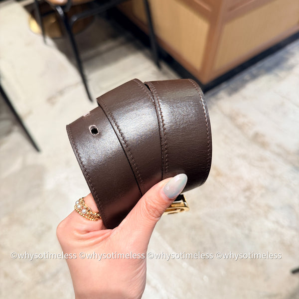 Vintage HERMÈS 1978’s Brevete H Belt Buckle & Reversible Leather Strap - GHW