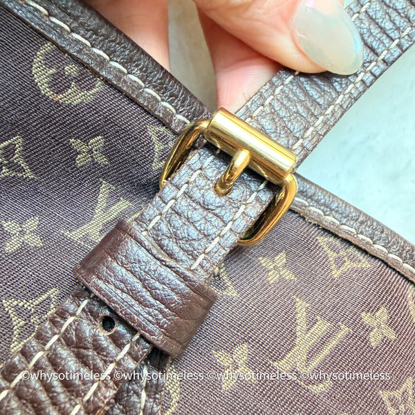 Vintage LV Monogram Denim Bucket Bag - Chocolate Brown