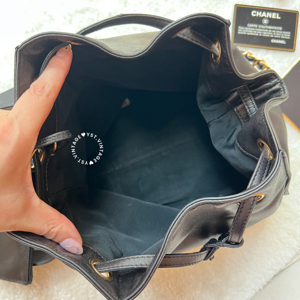 Vintage Chanel Bucket Bag - Black