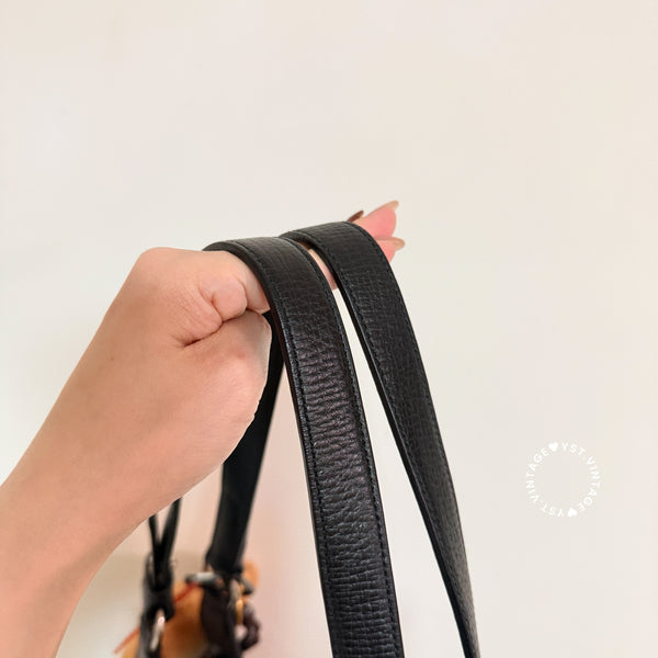 Vintage Loewe Croissant Shoulder Bag - Black