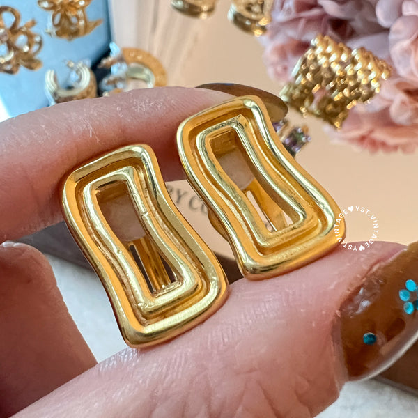 Vintage Givenchy Geometry Ear Clips