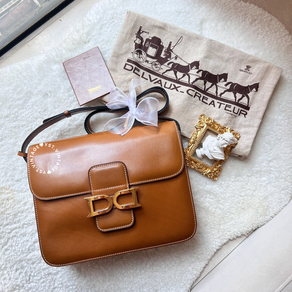 Vintage Delvaux Box Bag - Caramel