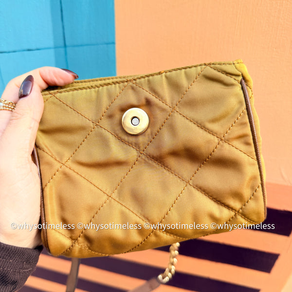 Vintage Prada Mini 2-way Belt Bag - Ginkgo Leaf Brown