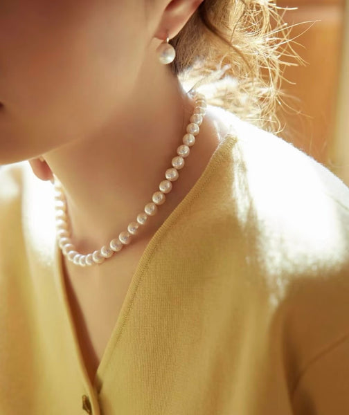 8.5-9mm Akoya SS-花珠 Necklace PSL Cert