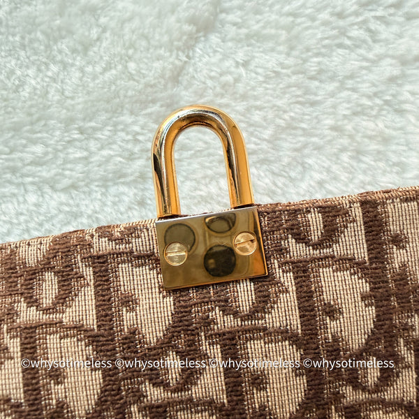 Vintage Dior Oblique 2-way Bag - Brown