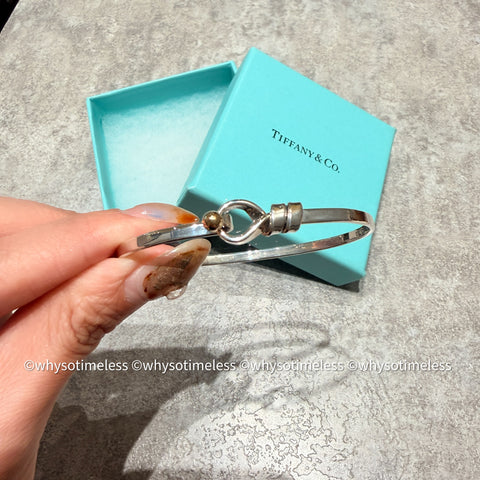 Vintage Tiffany & Co. Love Knot Bangle - 925 Silver 750 18K Gold