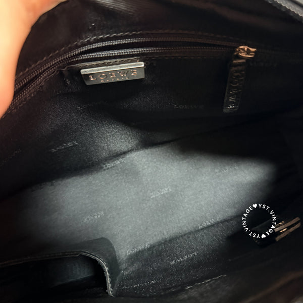 Vintage Loewe Croissant Shoulder Bag - Black