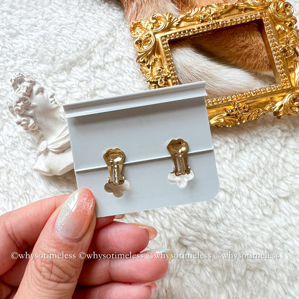 Vintage Dior Gold-Finish Metal Pumpkin Car Ear Clips