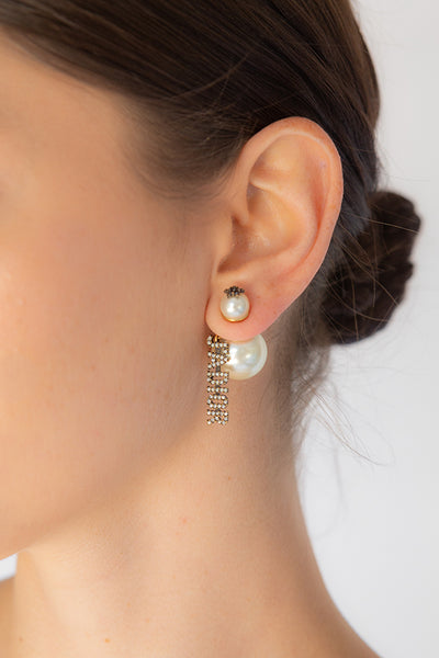 Pre-owned Dior J'Adior Mise En Dior Pearl Tribales Star Earrings