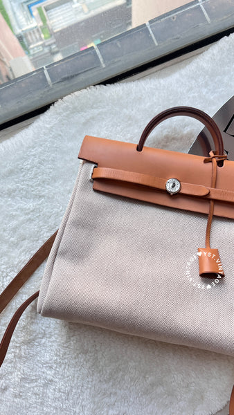 Vintage Hermès 2003 Herbag Ado Backpack PM - Beige