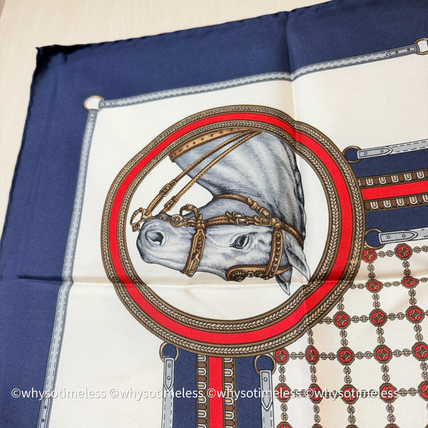 Vintage CELINE Horse Head Silk Scarf With Original Box