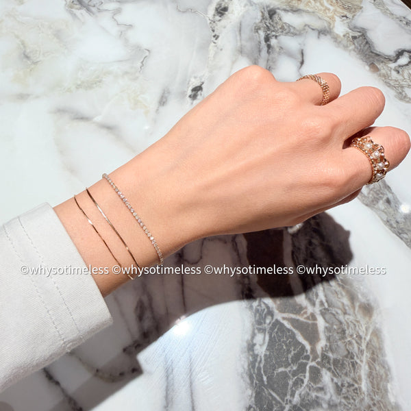 【Pre-order】1.0ct Natural Diamond Tennis Bracelet - 18KYG/ PT