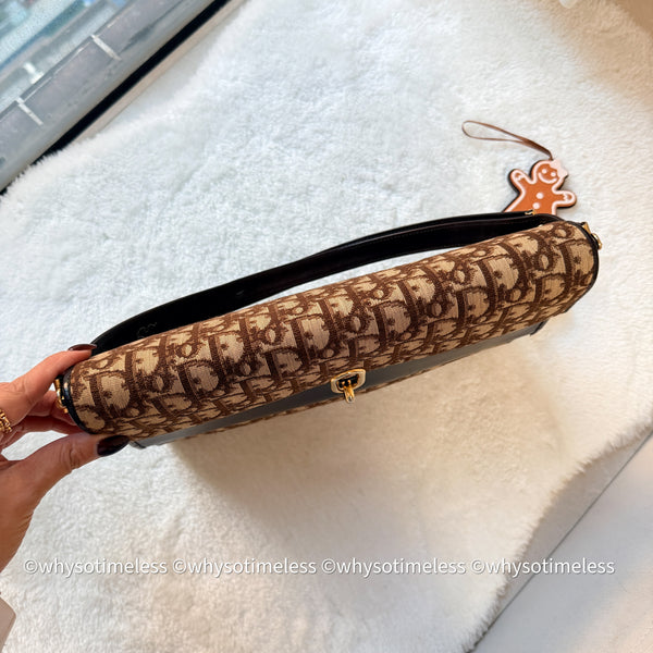 Vintage Dior Oblique 2-way Bag - Brown