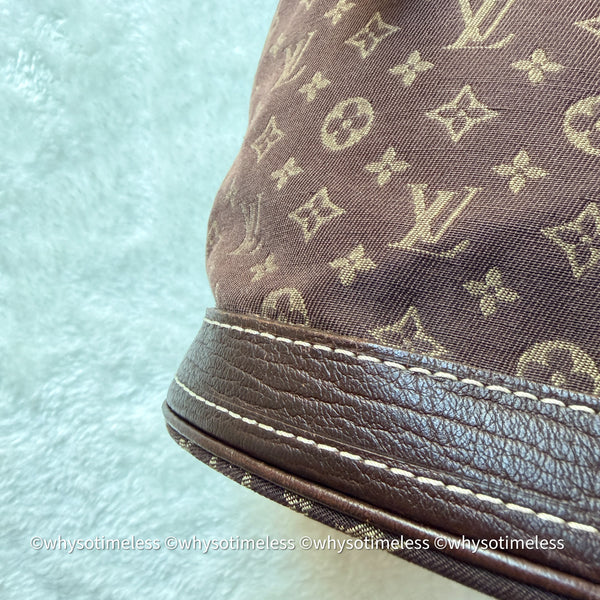Vintage LV Monogram Denim Bucket Bag - Chocolate Brown