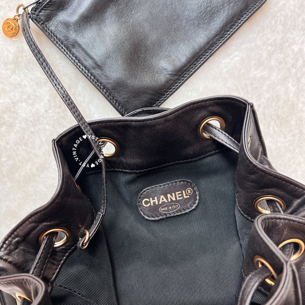 Vintage Chanel Bucket Bag - Black