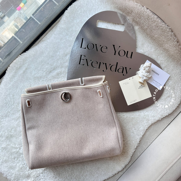 Vintage Hermès 2003 Herbag Ado Backpack PM - Beige