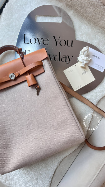 Vintage Hermès 2003 Herbag Ado Backpack PM - Beige
