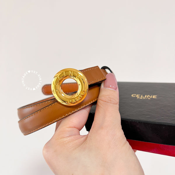 Vintage CELINE Donut Belt - Caramel Brown*Gold