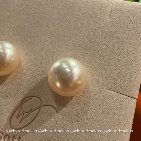 11-12mm 南洋金珠 18KYG Earrings