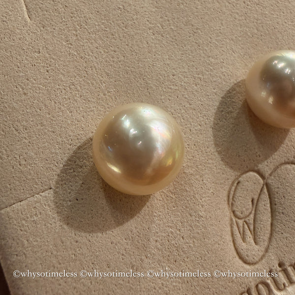 11-12mm 南洋金珠 18KYG Earrings