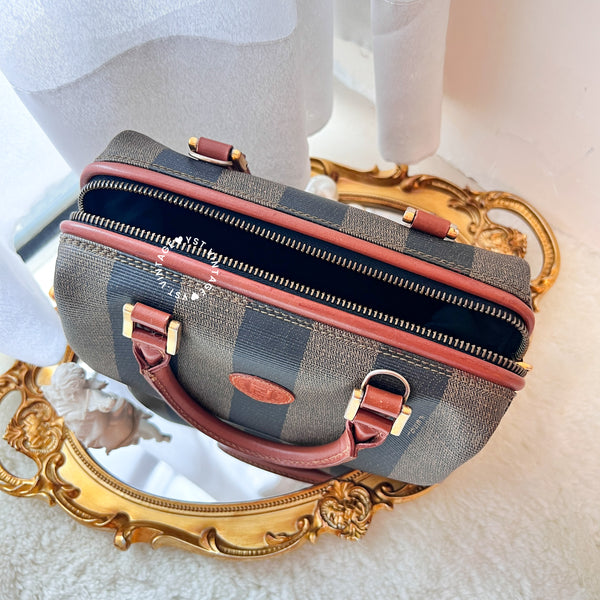 Vintage Fendi Pequin Stripe Mini Boston